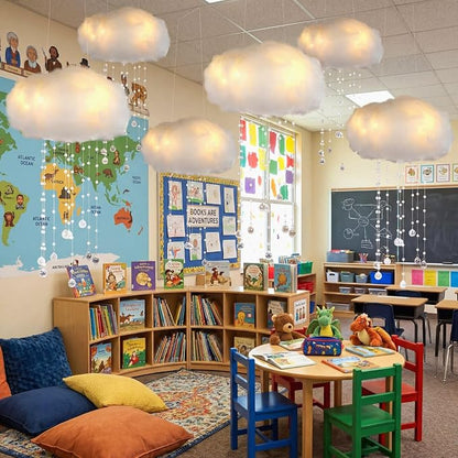 Marsui Artificial Cloud Props LED Hanging Cloud Light String Fake Imitation 3D - Image 2