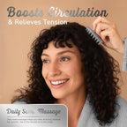 Silicone Scalp Scrubber - Massage Shampoo Brush, Soft Bristles for Hair Growth & Dandruff Removal - Ergonomic Design, Wet & Dry Use, Deep Cleansing Scalp Exfoliator for All Hair Types - Gray