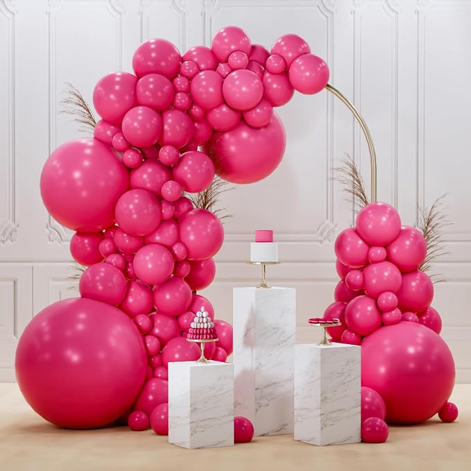 PartyWoo Hot Pink Balloons 99 pcs Different Sizes of 36 18 12 10 5 Inch Magenta by PartyWoo