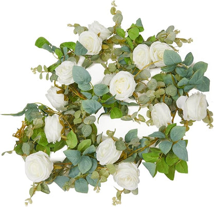 Artificial Flower Garland 2pcs 5.4ft Floral Peony Vine Decor, Hanging Faux - Image 2