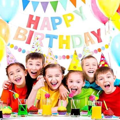 CANREVEL 3 PCS Pre-Strung 3D Happy Birthday Banner Decorations, Pastel | - Image 7