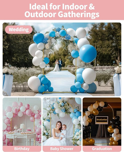 Pureegg Gold Metal Arch Backdrop Stand Set of 3, Wedding Balloon Arch Stand - Image 6