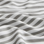 JELLYMONI 100% Natural Cotton Striped Queen Pillowcases Set, 2 Pack White and Grey Stripes Pattern Printed Pillow Covers with Envelope Closure(Pillows are not Included)
