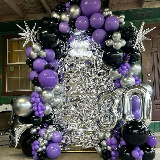 Purple and Black Balloons, 60 Packs 12 Inch Dark Purple Light Purple Black - Image 7