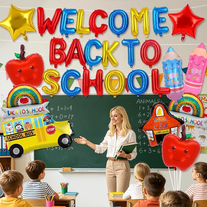 Welcome Back to School Balloons, School Bus, School and Star Balloons - Image 4