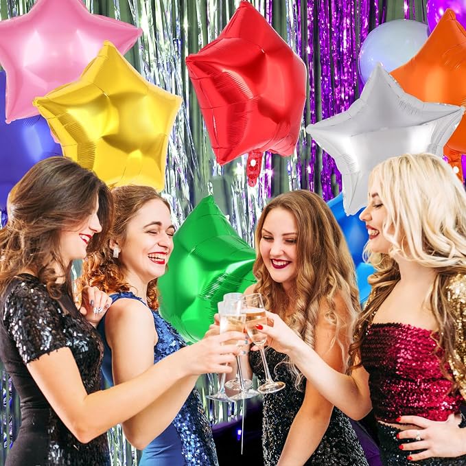 20 Pcs Star Balloons, 18 Inch Mixed Color Star Foil Balloons, Stars Shaped - Image 6
