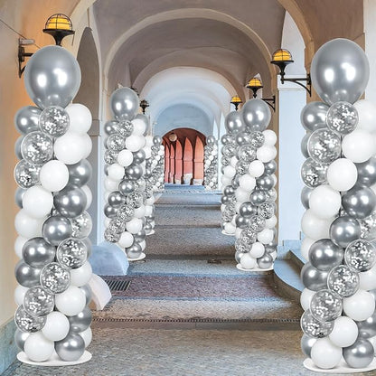 2 Sets Silver and White Balloon Column Stand Kit - Image 6