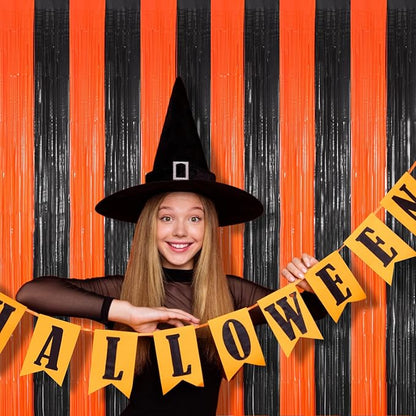 BRAVESHINE Party Foil Fringe Curtains Backdrop Halloween Decorations | - Image 8