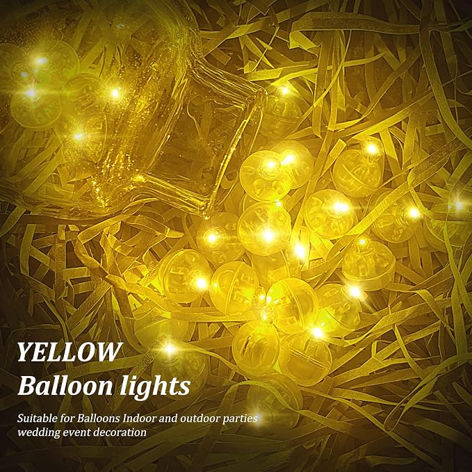 200pcs Yellow LED Balloon Light, Tiny Led Lights Round LED Ball Lamp - Image 4