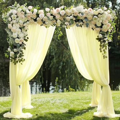 Beige Wedding Arch Draping Fabric Backdrop Drapes Sheer 28.7"x 20FT | Sheer - Image 5