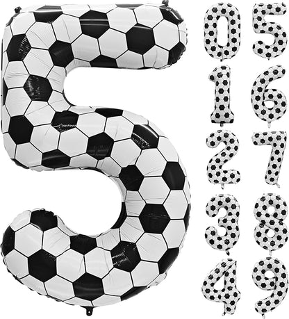 Black White Soccer Number 5 Balloon 5nd Birthday Decoration 40in 5 Balloon | by Exquisitehighqualitypartydecorationstomeetyoureveryneed%EF%BC%81