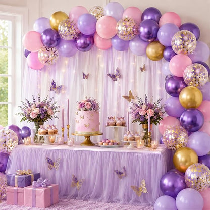 Pink and Purple Balloons, Metallic Purple, Women Girls Baby Bridal Showers - Image 4