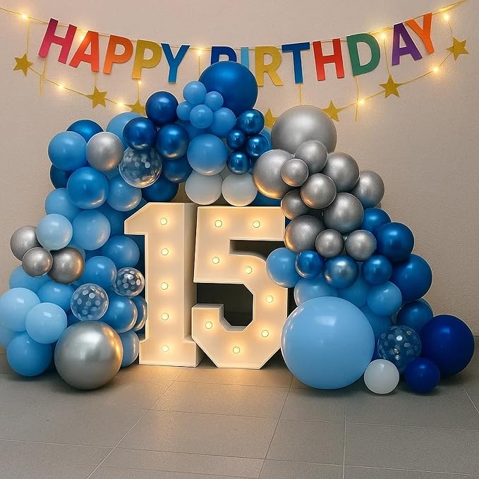 Patimate Blue Silver Balloons Set - Image 7