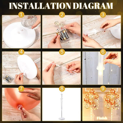 Wettarn 2 Sets Floor Balloon Column Stand Kit - Image 2