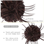 HMD Tousled Updo Messy Bun Hair Piece Hair Extension Ponytail With Elastic Rubber Band Updo Bun Synthetic Hairpieces for Women