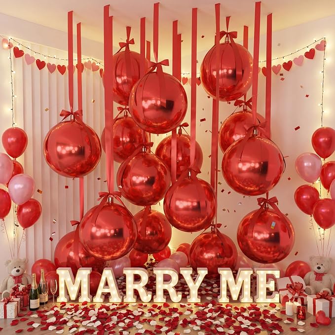 Jenaai 30 Set Round Foil Balloons Bulk 22 Inch 4d Metallic Giant Balloons Set - Image 8