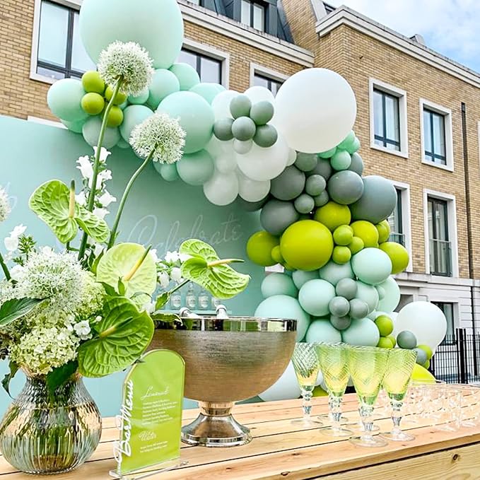 Voircoloria 130pcs Mint Green Balloons Garland Arch Kit, 18 12 10 5 Inch | - Image 7