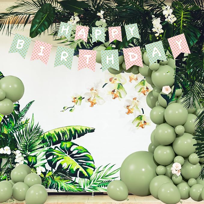 104pcs Sage Green Balloon Garland Arch Kit Different Sizes 18/12/10/5 Inch | - Image 3