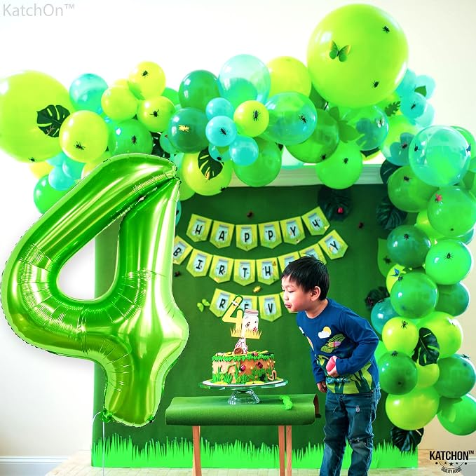 KatchOn Light Green Number 4 Balloons 40 Inch, 4 Birthday Decorations | Green 4 - Image 5