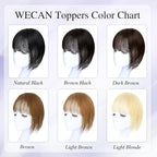 Hair Toppers for Women Real Human Hair 3D Bangs Clip 100% Human Toppers for Women 10 Inch Clip in Bangs Hairpieces(Brown Black)
