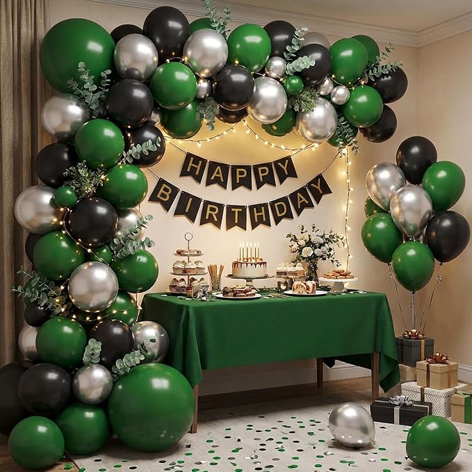APLANET 150pcs Dark Green Balloons Different Sizes 18 12 10 5 Inches Emerald - Image 5