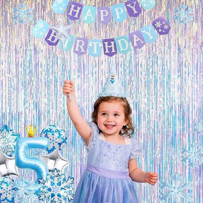 Iridescent Party Decorations Fringe Backdrop, Sparkling Holographic Foil Fringe - Image 4