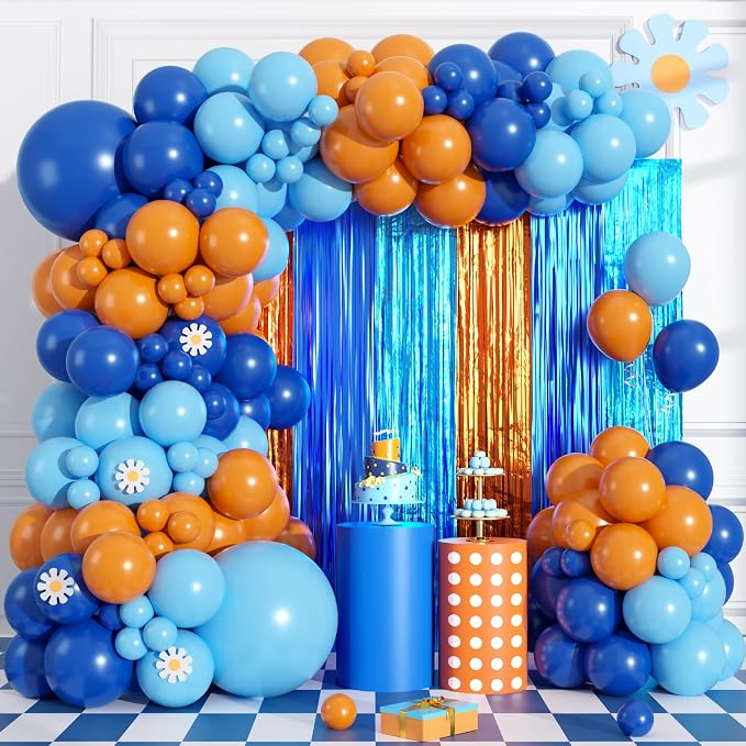 Blue Orange Balloon Arch Garland Kit Birthday Party Decorations | Orange Blue by Payolorn