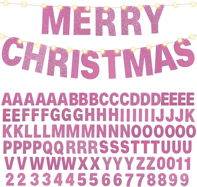 TaoBary 112 Pcs DIY Letter Kit Glitter Customizable Banner Letters Include 107 - Image 8