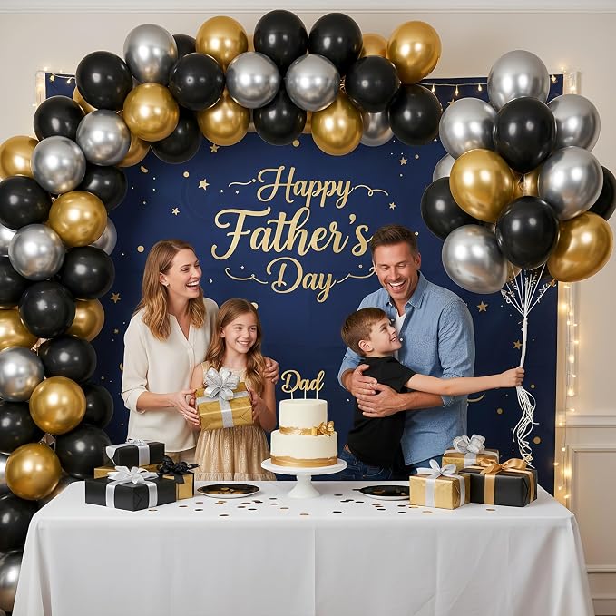 Black and Gold Balloons Set, 12 Inch Black Gold Silver Balloon New Year Eve - Image 7