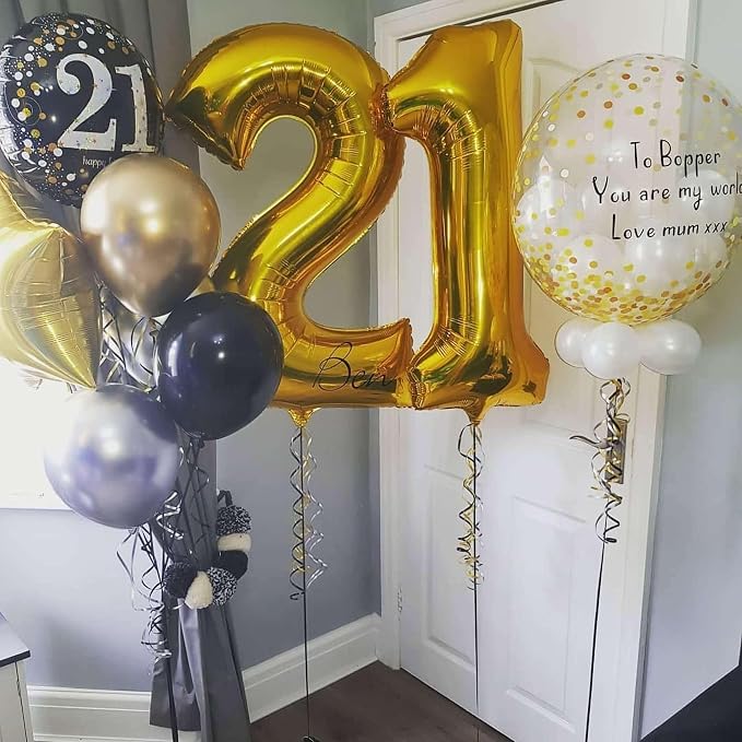 Gold 23 Number Balloons, 40 Inch Giant Number 23 Balloons Foil Mylar Helium - Image 3
