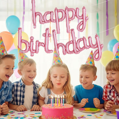 Happy Birthday Balloons Banner Foil Letters Balloons Connected, Personalized - Image 5