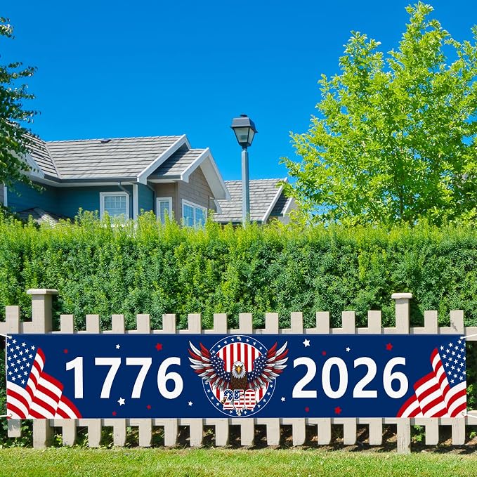 Large 250th Anniversary Banner 120" x 20" 1776-2026 250 Years Birthday America - Image 8