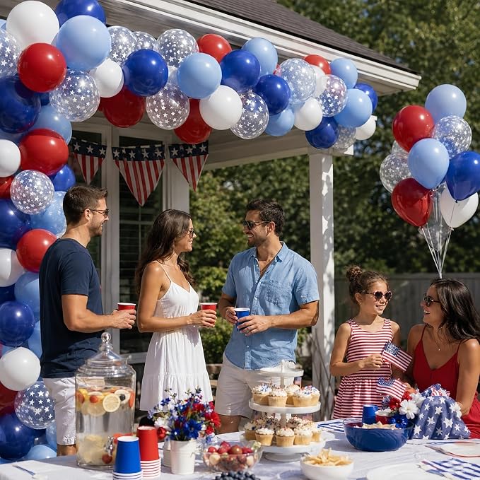 Red White and Blue Baseball Balloons - Image 7