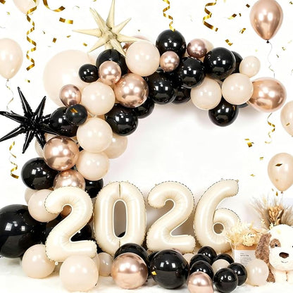 Sand White Black Gold Balloon Arch Kit, Balloon Garland - Image 3