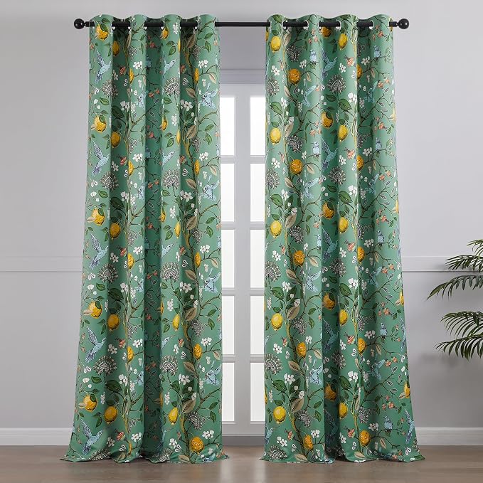 Topfinel Floral Two Pages Curtains 84 Inches Long Drapes, Vintage French - Image 2