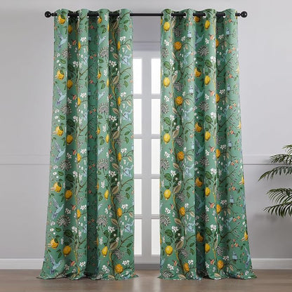 Topfinel Floral Two Pages Curtains 84 Inches Long Drapes, Vintage French - Image 2