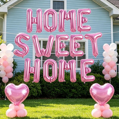 TONIFUL 16 Inch Pink HOME SWEET HOME Letter Balloon Decor - Image 4