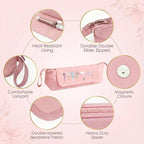 Hair Tools Travel Bag with Heat Resistant Mat, 2-in-1 Hot Hair Tools Organizer for Curling Flat Irons Straighteners Hair Dryer, Styling Tools Storage Bag Portable Travel Case for Women & Stylists