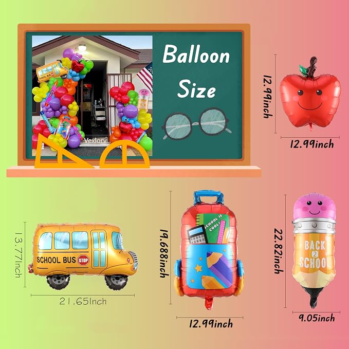 Back To School Balloon Arch Garland Kit, First Day of School Decorations | - Image 3