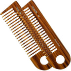 Giorgio G45 Tortoiseshell Detangling Wide Tooth Shower Comb, Easy Use for Thick Curly Wavy Hair. Long Detangler Comb For Wet and Dry Hair. Handmade, Saw-Cut, Hand Polished