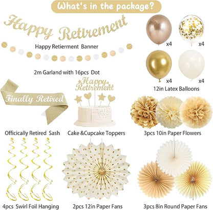 Vlipoeasn Champagne Gold Retirement Decorations - Image 2