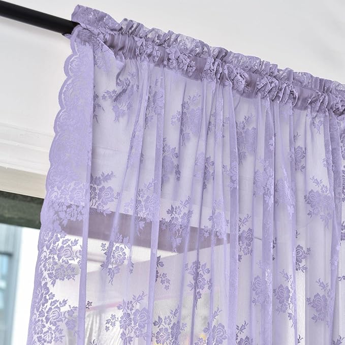 Kotile Light Purple Sheer Curtains - Image 4