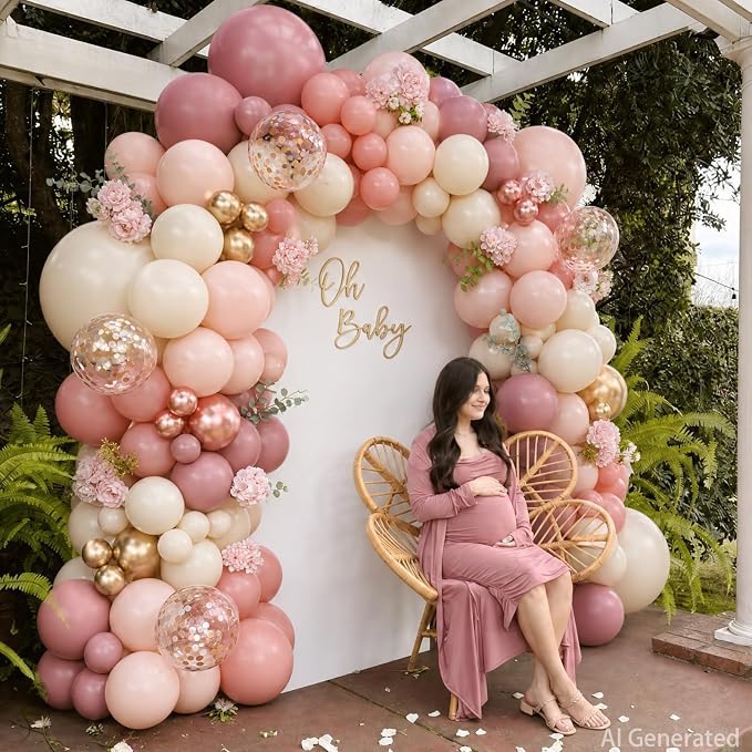 Dusty Rose Pink Balloon Arch Kit - Image 2