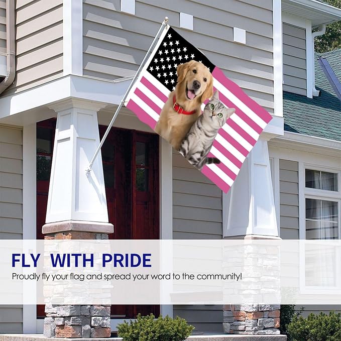 Custom Pink American Flag 3x5 Ft Outdoor, Personalize Print Your Own - Image 6