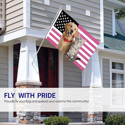 Custom Pink American Flag 3x5 Ft Outdoor, Personalize Print Your Own - Image 6