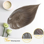 Hair Topper with Bangs Clip 360° 3D Cover Hair Toppers for Women with Thinning Hairs 10 Inch Straight Clip in Bangs Hairs Piece for Women（Medium Auburn Brown）#6