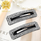 Rhinestone and Crystal Hair Clips 2-Pack, Sparkly Barrettes & Elegant Bling Accessories for Women & Girls(Set7)