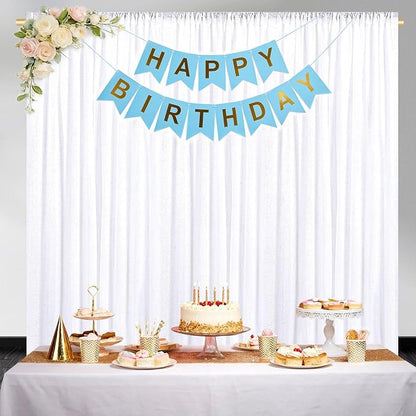 White Sequin Backdrop Curtains-2 Panels 2FTx8FT White Backdrop - Image 3