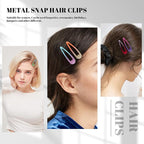 20 PCS Metal Snap Hair Clips Water Drop No Slip Barrettes for Women Bright Small Hair Clips For Thick And Thin Fine Hair,Assorted Colors,1.97 x 0.5 In.