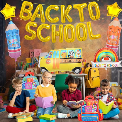 20 Pcs Back to School Balloons, School Bus Balloon, Colorful Schoolbag Pencil - Image 8